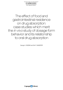 The effect of food and gastrointestinal residence on drug