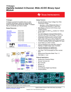 Digitally Isolated 2-Channel, Wide AC/DC Binary Input Module (Rev