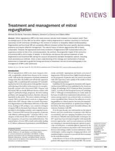 Treatment and management of mitral regurgitation