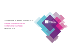 Sustainable Business Trends 2015 What`s on the horizon