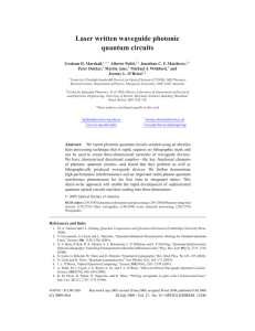 Laser written waveguide photonic quantum circuits