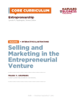 Selling and Marketing in the Entrepreneurial Venture
