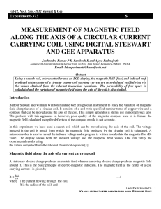 MEASUREMENT OF MAGNETIC FIELD ALONG THE AXIS OF A
