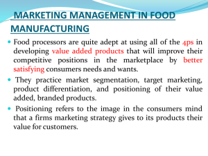 marketing management in food manufacturing