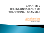 CHAPTER V THE INCONSISTENCY OF TRADITIONAL GRAMMAR