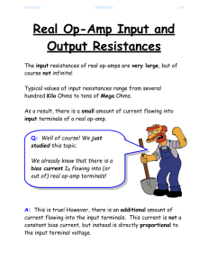 Real Op-Amp Input and Output Resistances