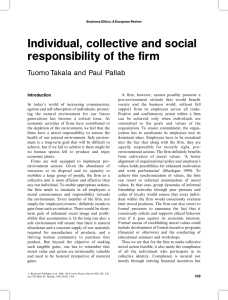 Individual, collective and social responsibility of the firm