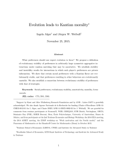 Evolution leads to Kantian morality