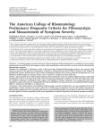 Preliminary Diagnostic Criteria - American College of Rheumatology