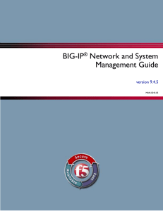 BIG-IP® Network and System Management Guide
