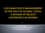 exchange raate management in the face of global crisis