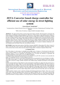 ZETA Converter based charge controller for efficient use of solar