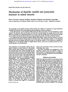Mechanism of diastolic rumble and presystolic - Heart