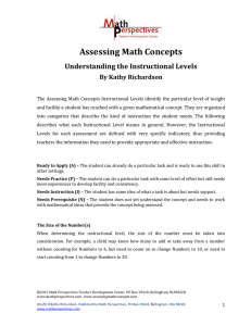 Level 1 - Assessing Math Concepts