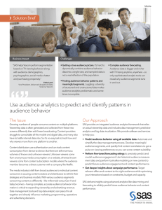 Use audience analytics to predict and identify patterns in