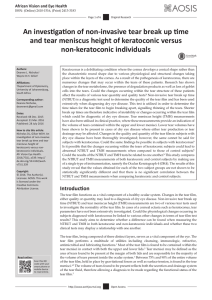 An investigation of non-invasive tear break up time and tear