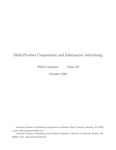 Multi-Product Competition and Informative Advertising