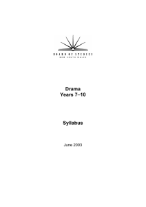 Drama Years 7–10 Syllabus