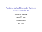 The MIPS Instruction Set - Computer Science, Columbia University