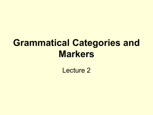 Grammatical Categories and Markers
