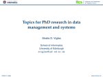 Topics for PhD research in data management and systems