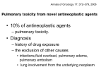 Pulmonary toxicity from novel antineoplastic agents