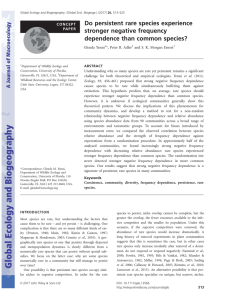 Do persistent rare species experience stronger negative frequency