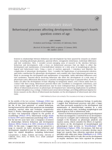 Stamps, J. (2003) Behavioural processes affecting development