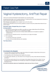 Vaginal Hysterectomy, Ant/Post Repair