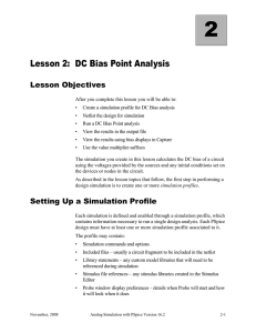 Lesson 2: DC Bias Point Analysis