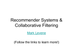 Recommender Systems and Collaborative Filtering