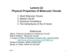 Lecture 22 Physical Properties of Molecular Clouds