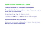 Types of bonds possible from Ligands