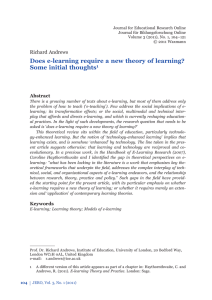 Does e-learning require a new theory of learning?