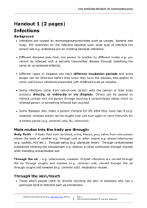 Handout 1 (2 pages) Infections