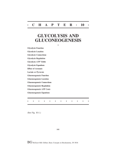 GLYCOLYSIS AND GLUCONEOGENESIS