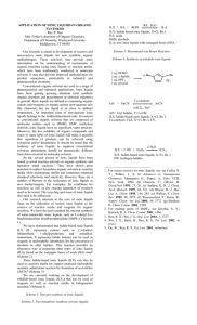 APPLICATION OF IONIC LIQUIDS IN ORGANIC SYNTHESIS