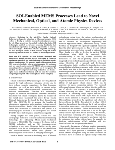 SOI-Enabled MEMS Processes Lead to Novel Mechanical, Optical
