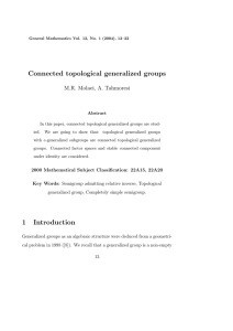 Connected topological generalized groups