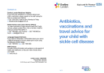 Antibiotics, vaccinations and travel advice for your child with sickle
