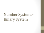 Number Systems- Binary System