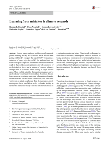 Learning from mistakes in climate research | SpringerLink