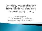 Ontology materialization from relational database sources using D2RQ
