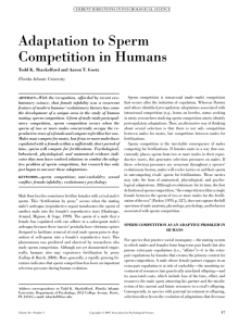 Adaptation to Sperm Competition in Humans