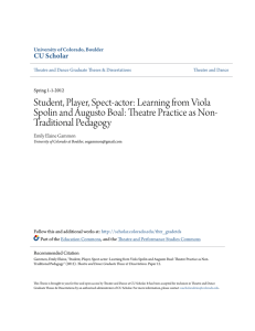 Student, Player, Spect-actor: Learning from Viola Spolin and