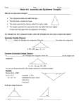 Notes 4-9: Isosceles and Equilateral Triangles