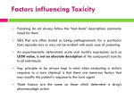 Factors influencing Toxicity