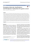 Emerging molecular classifications and therapeutic implications for