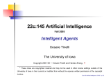 22c:145 Artificial Intelligence Fall 2005 Intelligent Agents