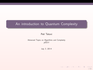 An introduction to Quantum Complexity